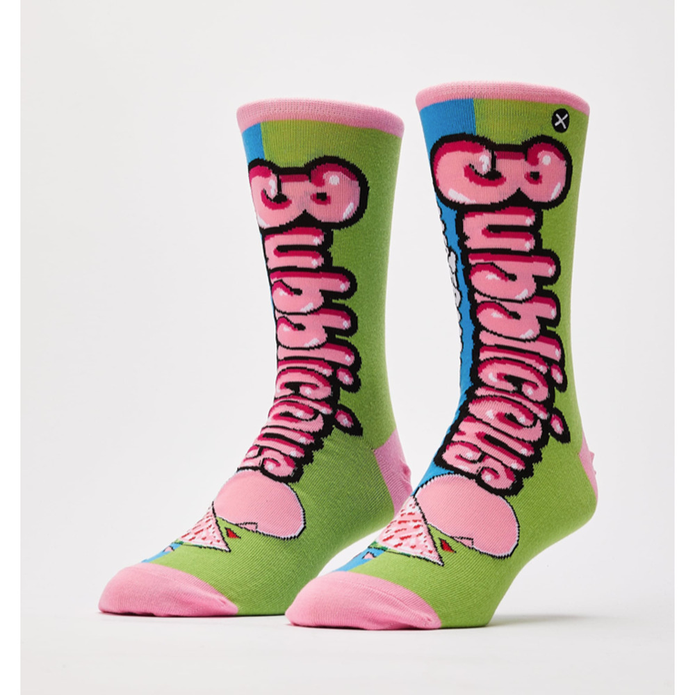 ODD SOX BRAND BUBBLICIOUS WATERMELON CREW SOCKS PINK MEN Size 8-12